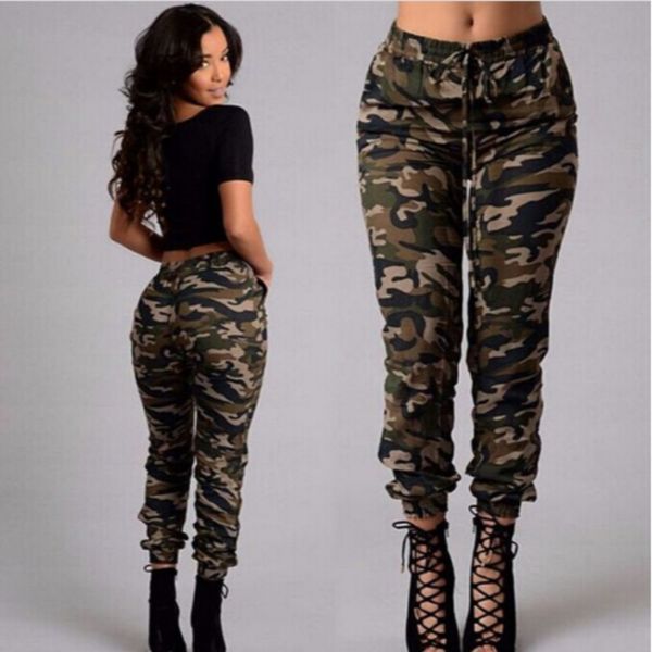 

camouflage printing pants women's casual, Black;white