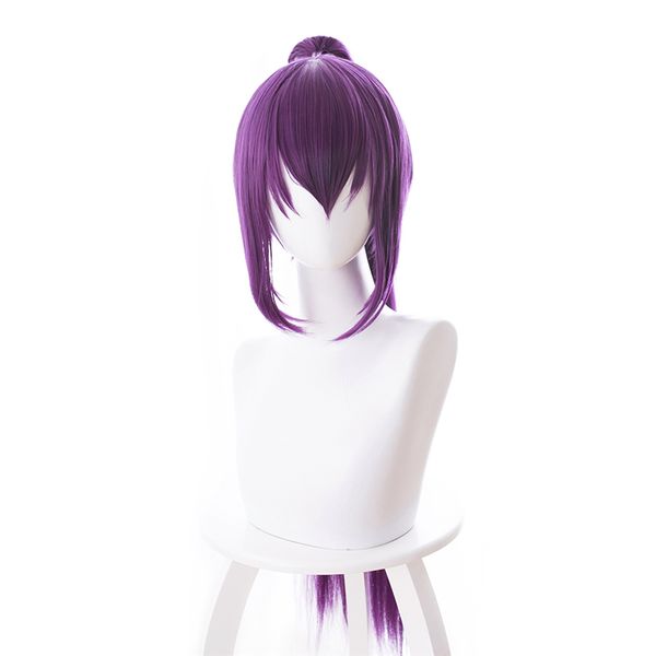 

game fate grand order lancer scathach cosplay wigs purple long straight ponytail heat resistant hair perucas anime costume wig, Black