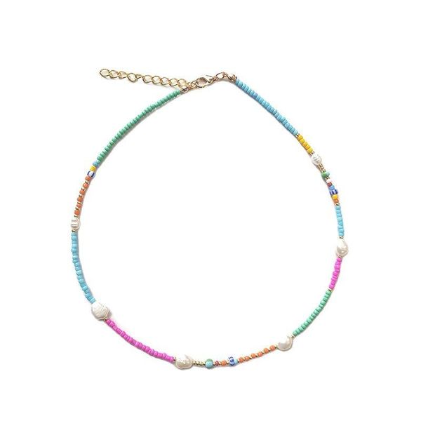 

chokers bohemian handmade jewelry natural pearl multicolor beads ladies exquisite short necklace fashion accessories beautiful gift 2021, Golden;silver
