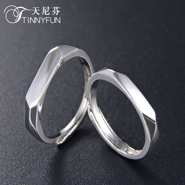 

hand decorated s925 silver zircon couple ring, women's fashion temperament new ring, Black