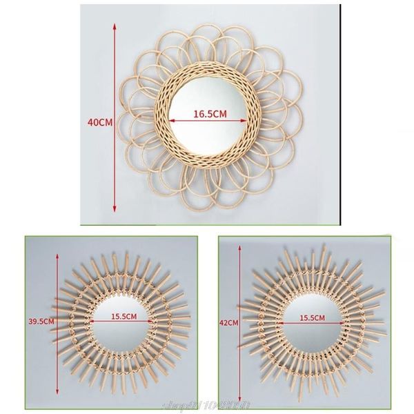 

mirrors rattan innovative art decoration round makeup mirror dressing bedroom bathroom wall hanging d08 20 drop