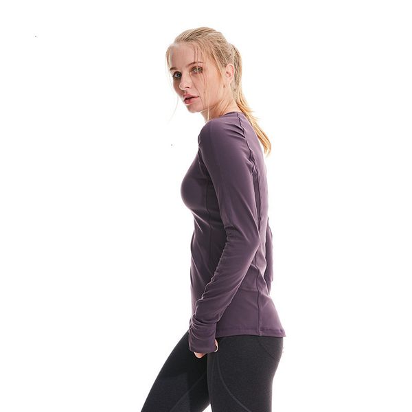 

1u1u a women's tracksuits autumn winter suit with thumb hole high elastic slim yoga long sleeve t-shirt, Gray