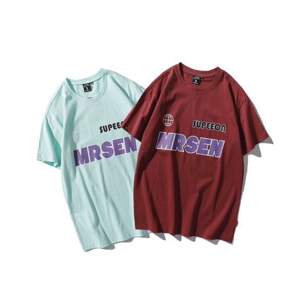 

t shirt men's summer fashion: korean simple letter printing light blue short sleeve for men and women, White;black