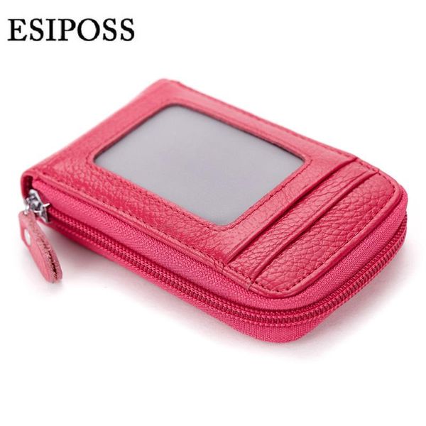 

card holders esiposs genuine leather women holder wallets coin pocket carteira feminina purse po, Brown;gray