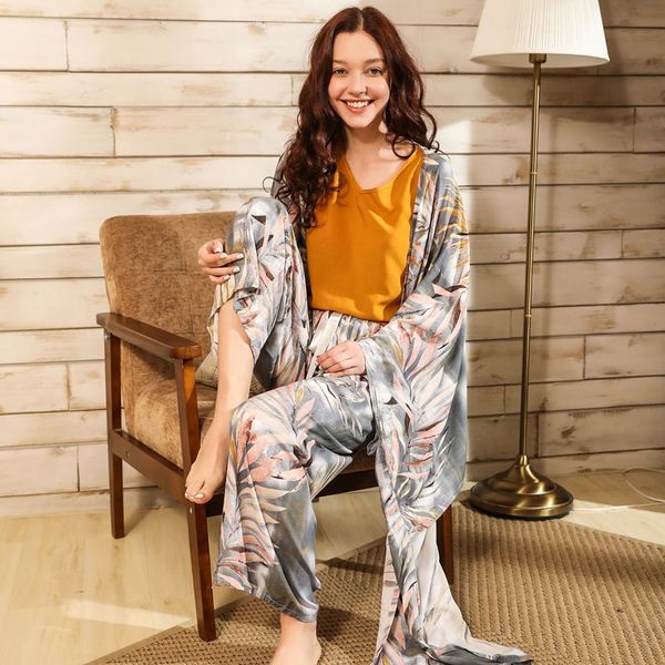 

julys song 4 pieces soft autumn summer women pajamas sets floral printed sleepwear with shorts female leisure nightwear suit, Black;red