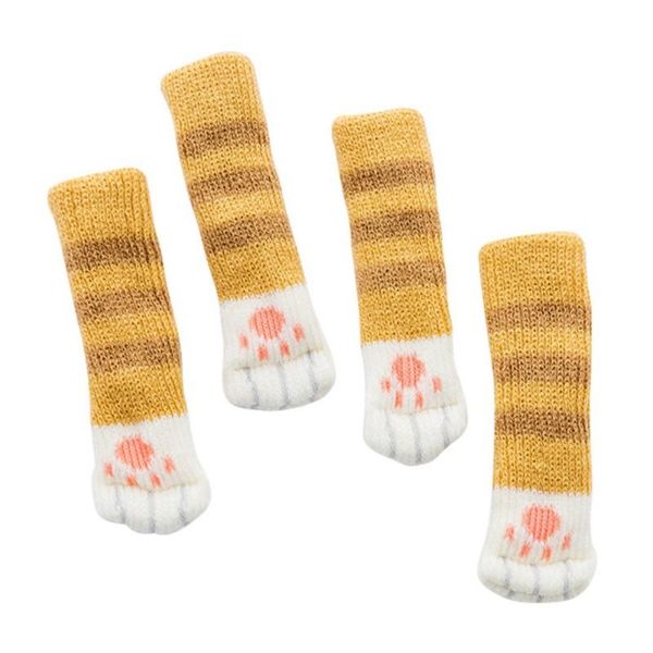 

4pcs knitting cat warm chair leg socks home furniture floor protectors non-slip table legs cover prevent scratching costumes