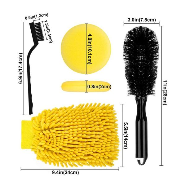 

car sponge 12pcs/kit detailing brush kit vehicle auto clean set accessories