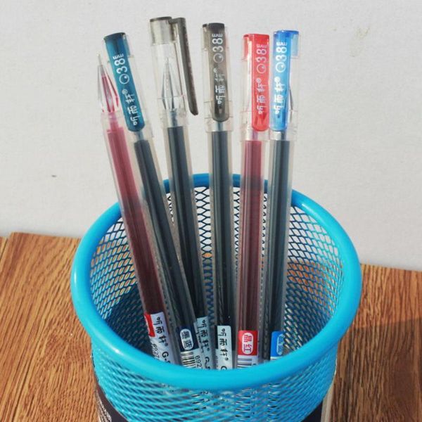 

gel pens 0.38mm large capacity ink dimand shape needle nib pen red blue black color