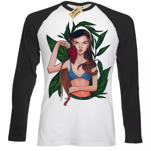 

appetizing t-shirt donna uva woodland ninfa dryad cool uomo baseball t-shirt, White;black