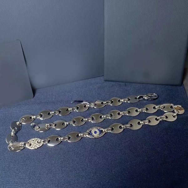 

chains s925 sterling silver summer ring piece anti-evil eye necklace female fashion classic demon collar french luxury jewelry