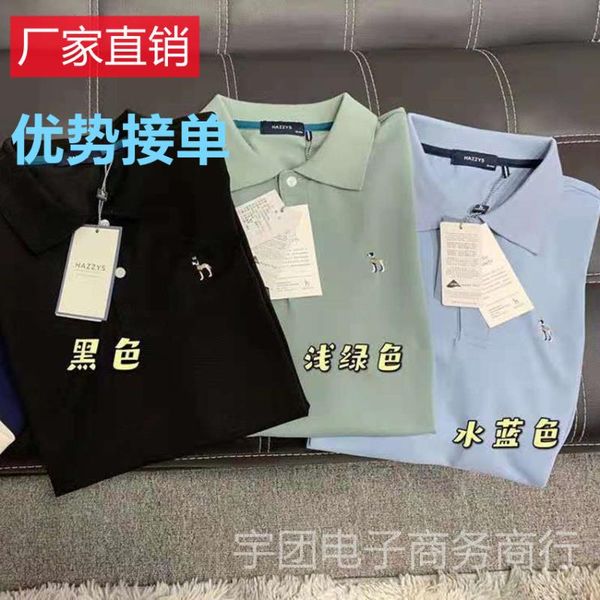 

men's polos brand printing short-sleeved summer clothes pure cotton mens business fashion casual gift shirt -40, White;black