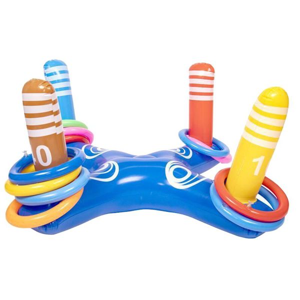 

pool & accessories 40# inflatable ring toys swimming floating summerwater beach cross toss game with 4pcs rings for children /adults