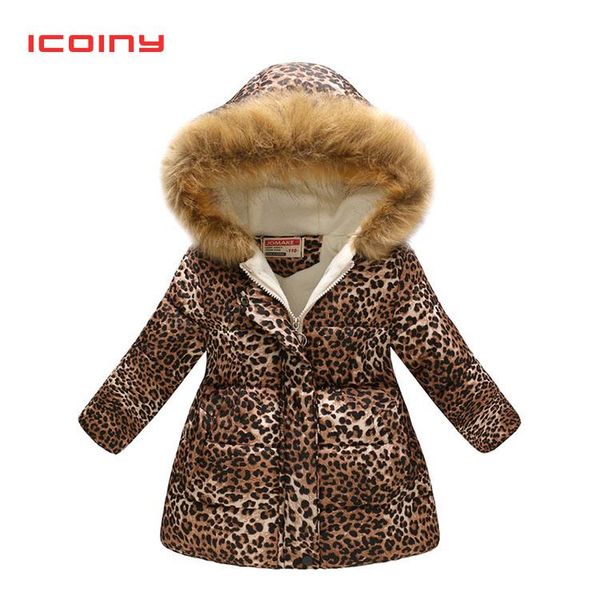 

coat winter jackets for girls kids fashion cute printed parka coats thick fleece warm children fur hooded, Blue;gray