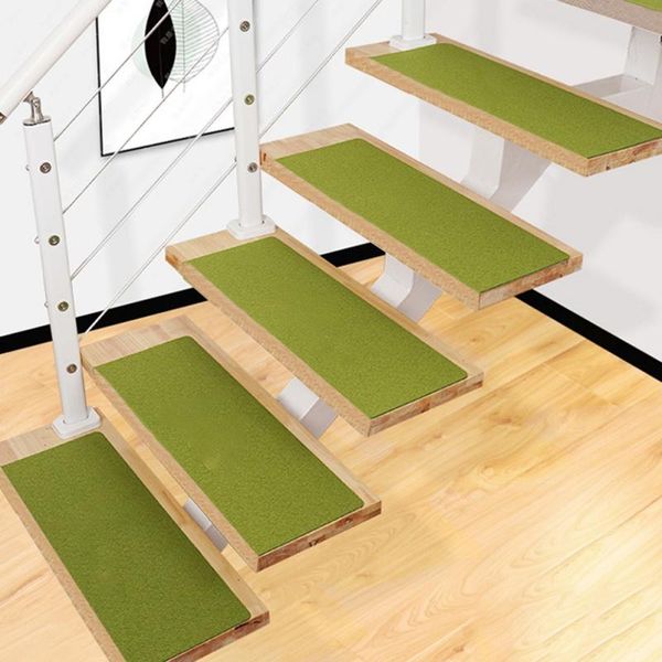 

carpets 5pcs stair tread mats self-adhesive set non-slip step carpet rug stairs protection cover mat rubber backing