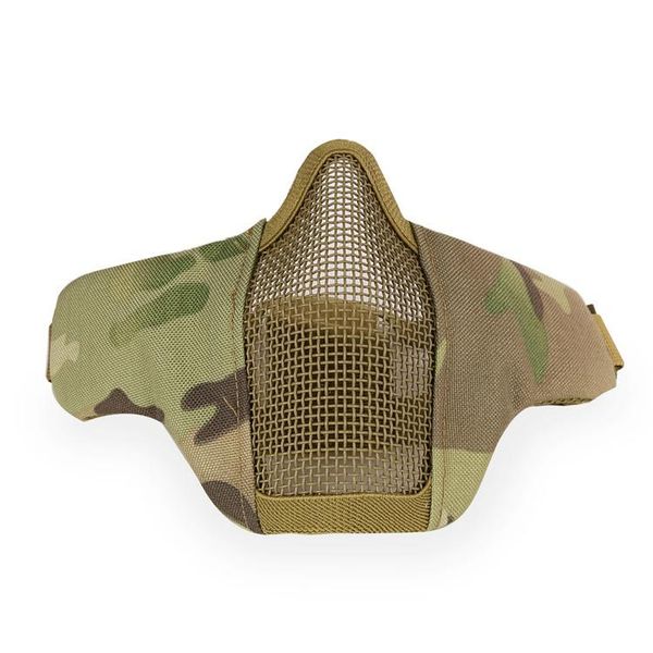 

cycling caps & masks protective military army wargame hunting accessories paintball tactical pdw half face mask metal mesh skull, Black
