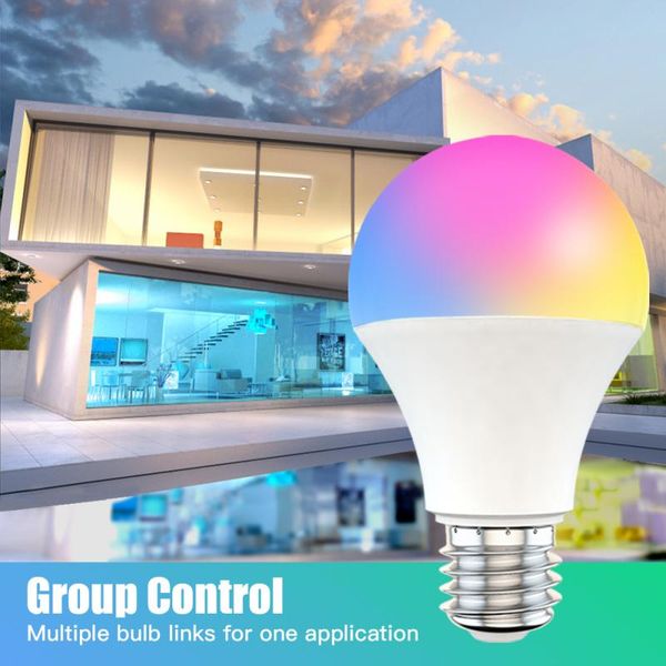 

bulbs home 85-265v rgb+white dimmable timer function bulb 15w wifi smart light b22 e27 led rgb lamp work with alexa/google