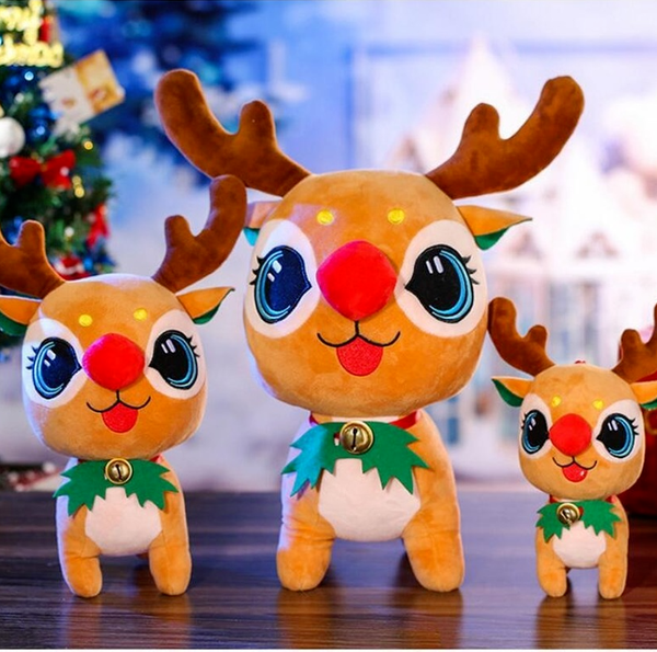 

with bells plush elk toy christmas deer doll dolls children giving gifts cute xmas decorations dhl shipping