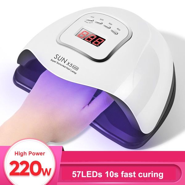

nail dryers professional uv lamp 220w sun x5max gel polish dryer machine manicure pedicure light led