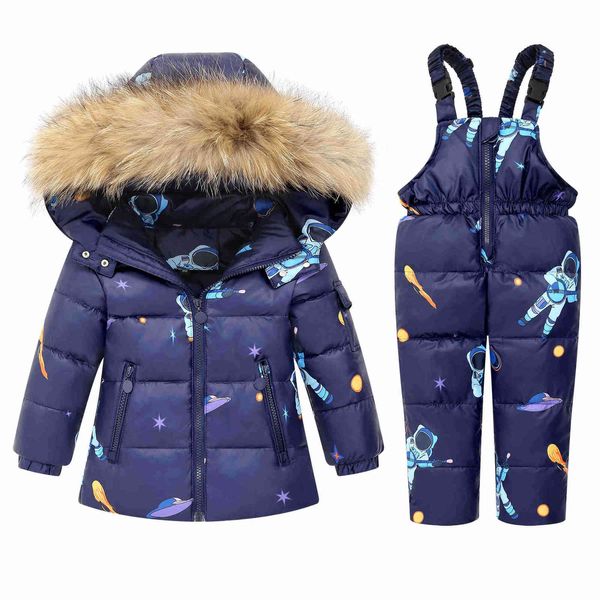 OLEKID Inverno Abbigliamento per bambini Set -30 gradi Piumino per ragazze Baby Boy Tuta per bambini Tuta per ragazzi Cappotto per tuta sportiva 211111