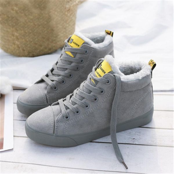 

boots sneakers women female winter shoes woman keep warm snow fashion suede fur ankle botas mujer black gray 35-40