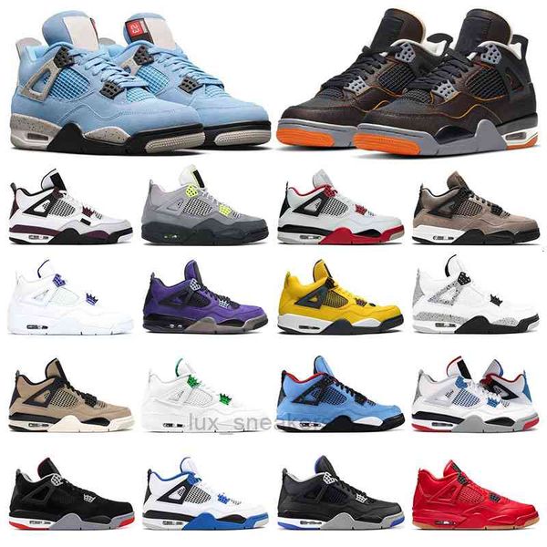 

jupmen 4 mens running basketball shoes 4s university blue taupe haze starfish fire red purple metallic white cement trainer sports sneaker