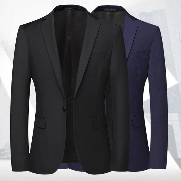 

men's suits & blazers spring and autumn suit single double button slim fit small korean leisure solid color western coat, White;black