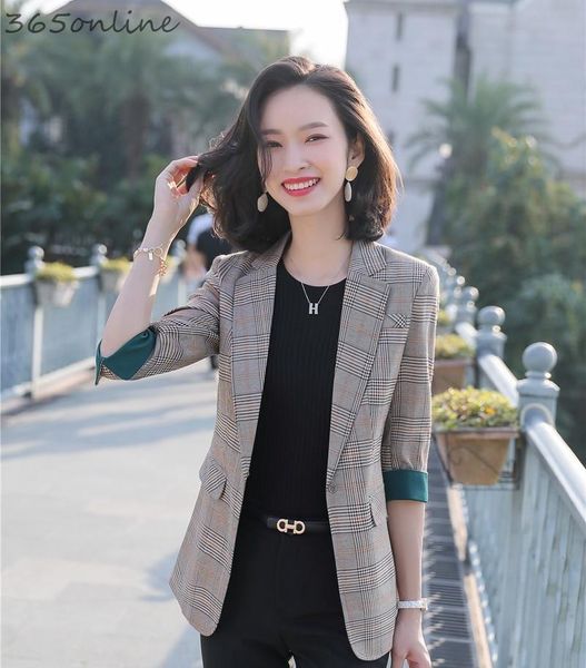 

women's suits & blazers est spring summer half sleeve and jackets coat ladies office professional work wear ol styles blaser outwear, White;black