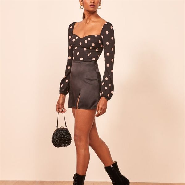 

dot shirt female summer casual printing slim 210430, White