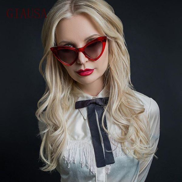 

sunglasses giausa european and american retro cat's eye for women, White;black
