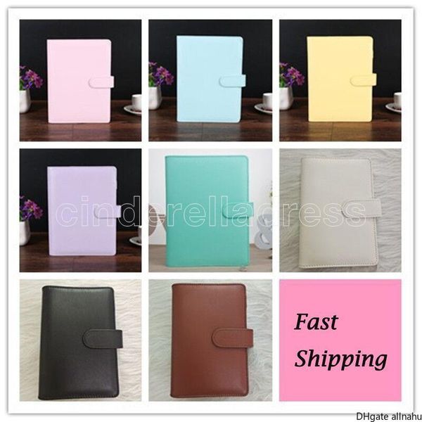 

a6 8 colors creative waterproof macarons binder hand ledger notebook shell loose-leaf notepad diary stationery cover school office supplies