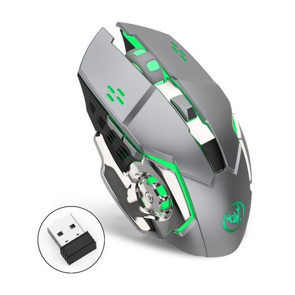 

mice 2.4ghz silent gaming wireless mouse 2400dpi rechargeable 7 color backlight usb led optical game for pc laptop