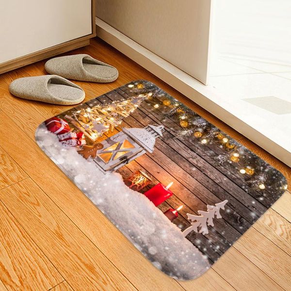 

carpets christmas decor mats kitchen bathroom water-absorbing area rug welcome entrance polyester fiber doormat decoration