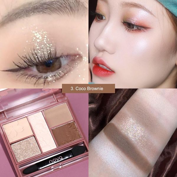 

color eye shadow palette shimmer glitter matte pigmented powder pressed eyeshadow makeup kit beauty cosmetics tslm1