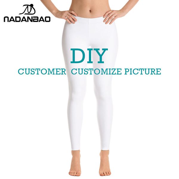 

diy leggings women 3d digital printing legings customize fitness leggin workout plus size, Black
