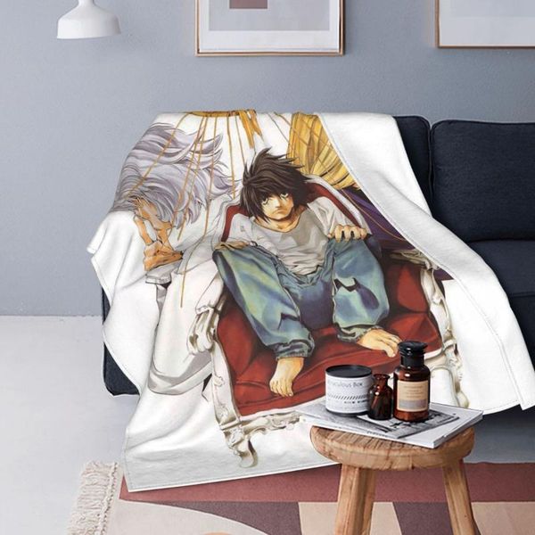 

blankets death note coral fleece plush winter yagami light multifunction warm throw blanket for bed couch rug piece