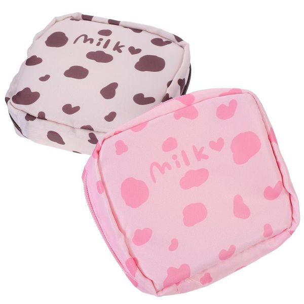 

storage bags 2pcs lovely cartoon sanitary napkin portable (assorted color)