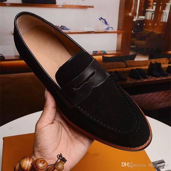

2022 luxury brands mens dress shoes genuine leather pointed toe men vintage party wedding derby oxford shoes for men, Black