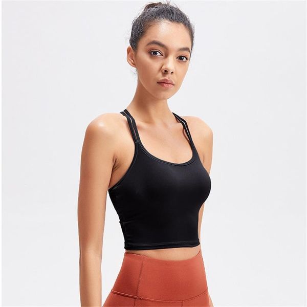 

sports bra simple shockproof detachable chest pad for easy cleaning and adjustment running flocking fitness cros yoga outfit