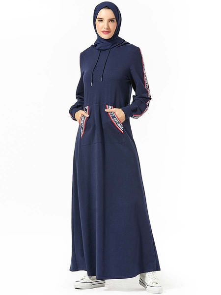 

dubai arab muslim hooded trasuit maxi dress women sports walk wear poet jogging long dress musluman casual islamic clothing, Red