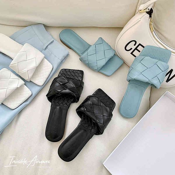 

slippers designer slides female women's shoes woman summer for women flats heel beach fashion 92bt, Black