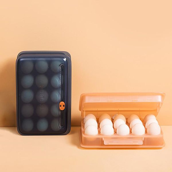 

storage bottles & jars kitchen egg box 15 grid food container organizer boxes for double layer crisper tray holder