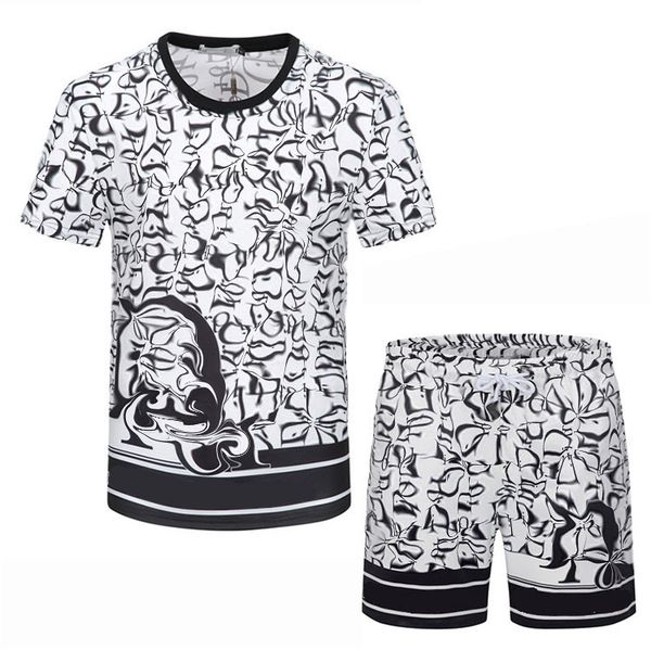

mens designers tracksuit set running 2022 fashion men tracksuits letter slim clothing track kit casual sports short sleeve suit asian size, Gray