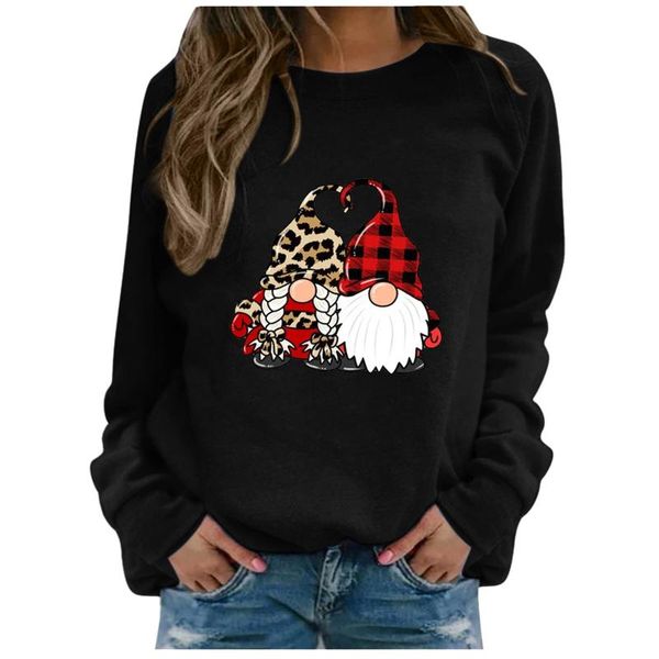 

women's hoodies & sweatshirts women long sleeve patchwork hoodie stripe pullover christmas printing sudaderas #8 in stock, Black