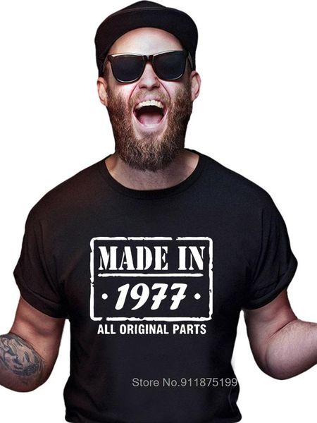 

men's t-shirts man's tshirts made in 1976- 1980 all original parts t shirt anniversary gift design cotton retro male vintage print, White;black