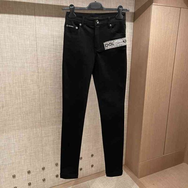 

women's jeans 2022 spring autumn d style 98% cotton black women pants 2me8, Blue