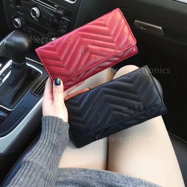 

luxury designer carefully creates fashion wallet long style designer purse ladies gifts 1113-5, Red;black