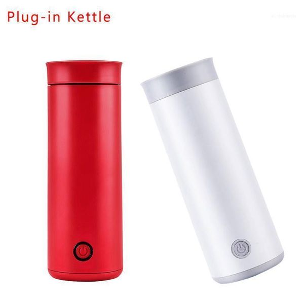 

portable electric kettle 400ml white red travel mini-heated water boiler low power plug-in wettle thermal milk coffee cup11