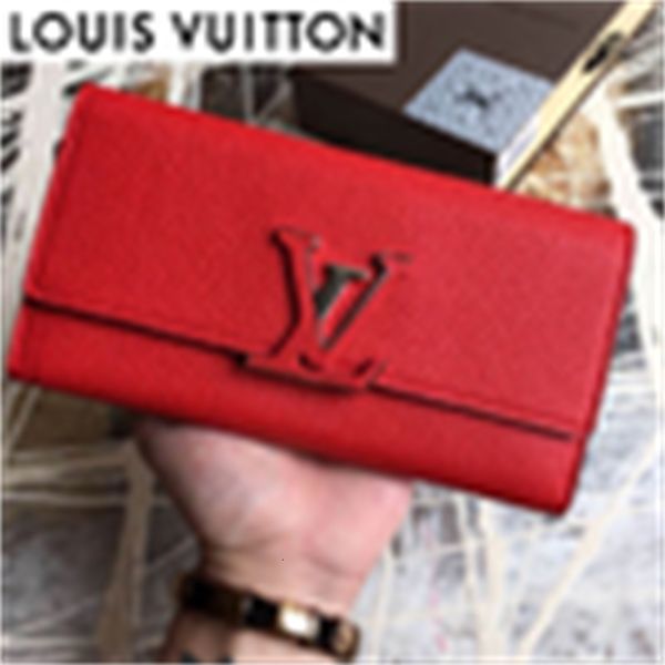

compact luxury l3p1 classic red silver button wallet m61248 women real leather long wallet chain wallets brand purse clutches designer eveni