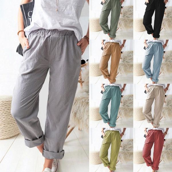 

women's pants & capris polyester fiber women spring autumn solid color harem elastic waist loose casual woman's trousers, Black;white