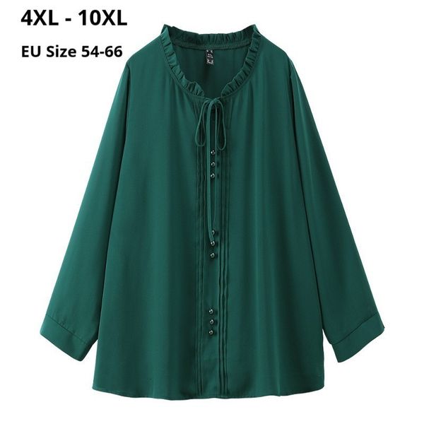 

polo plus size 10xl 9xl 8xl 7xl women long sleeves autumn t-shirts femme o-neck green clothing office lady slim t shirt for mujers, White